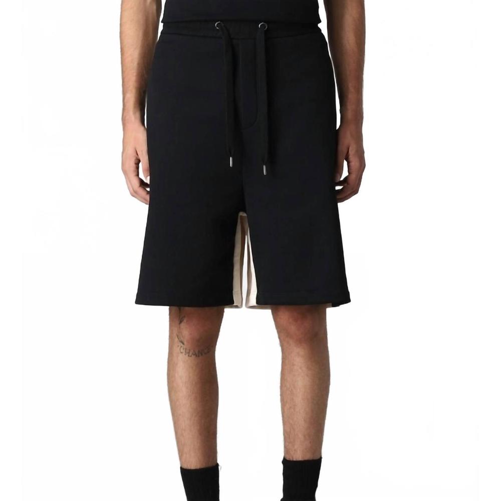 NEW VALENTINO two-tone track shorts in black/white